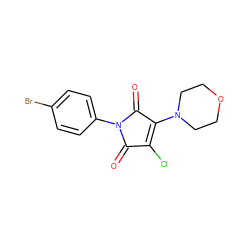 O=C1C(Cl)=C(N2CCOCC2)C(=O)N1c1ccc(Br)cc1 ZINC000001230413