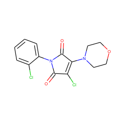 O=C1C(Cl)=C(N2CCOCC2)C(=O)N1c1ccccc1Cl ZINC000000300324