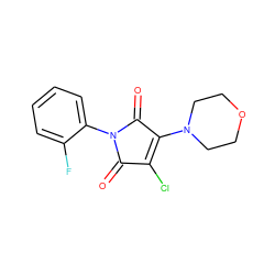 O=C1C(Cl)=C(N2CCOCC2)C(=O)N1c1ccccc1F ZINC000000149399