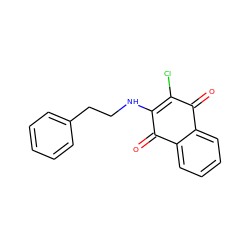 O=C1C(Cl)=C(NCCc2ccccc2)C(=O)c2ccccc21 ZINC000100241959