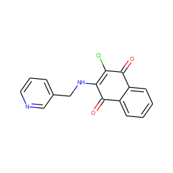 O=C1C(Cl)=C(NCc2cccnc2)C(=O)c2ccccc21 ZINC000100548839