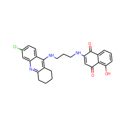 O=C1C(NCCCNc2c3c(nc4cc(Cl)ccc24)CCCC3)=CC(=O)c2c(O)cccc21 ZINC000299818838