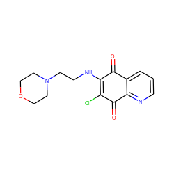 O=C1C(NCCN2CCOCC2)=C(Cl)C(=O)c2ncccc21 ZINC000100897889