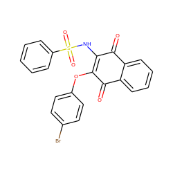 O=C1C(NS(=O)(=O)c2ccccc2)=C(Oc2ccc(Br)cc2)C(=O)c2ccccc21 ZINC000169333489