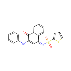 O=C1C(Nc2ccccc2)=C/C(=N/S(=O)(=O)c2cccs2)c2ccccc21 ZINC000100478429