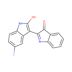 O=C1C(c2c(O)[nH]c3ccc(I)cc23)=Nc2ccccc21 ZINC000006117069