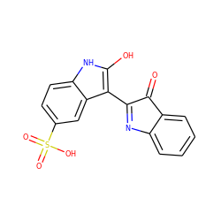 O=C1C(c2c(O)[nH]c3ccc(S(=O)(=O)O)cc23)=Nc2ccccc21 ZINC000001661760