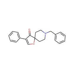 O=C1C(c2ccccc2)=COC12CCN(Cc1ccccc1)CC2 ZINC000026289292