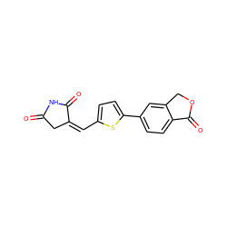 O=C1C/C(=C/c2ccc(-c3ccc4c(c3)COC4=O)s2)C(=O)N1 ZINC000073223348