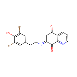 O=C1C/C(=N\CCc2cc(Br)c(O)c(Br)c2)C(=O)c2ncccc21 ZINC000001642928