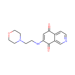 O=C1C=C(NCCN2CCOCC2)C(=O)c2cnccc21 ZINC000033914989