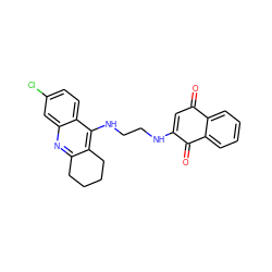 O=C1C=C(NCCNc2c3c(nc4cc(Cl)ccc24)CCCC3)C(=O)c2ccccc21 ZINC000299835083