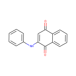 O=C1C=C(Nc2ccccc2)C(=O)c2ccccc21 ZINC000100349639