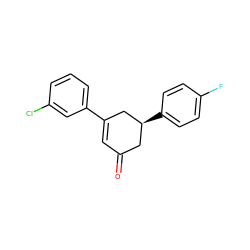 O=C1C=C(c2cccc(Cl)c2)C[C@@H](c2ccc(F)cc2)C1 ZINC000036382278