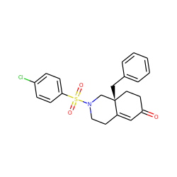 O=C1C=C2CCN(S(=O)(=O)c3ccc(Cl)cc3)C[C@]2(Cc2ccccc2)CC1 ZINC000028953676