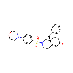 O=C1C=C2CCN(S(=O)(=O)c3ccc(N4CCOCC4)cc3)C[C@]2(Cc2ccccc2)CC1 ZINC000028953720