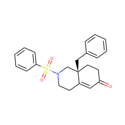 O=C1C=C2CCN(S(=O)(=O)c3ccccc3)C[C@]2(Cc2ccccc2)CC1 ZINC000028953604