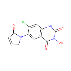 O=C1C=CCN1c1cc2c(=O)n(O)c(=O)[nH]c2cc1Cl ZINC000034633886