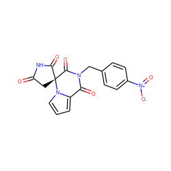 O=C1C[C@@]2(C(=O)N1)C(=O)N(Cc1ccc([N+](=O)[O-])cc1)C(=O)c1cccn12 ZINC000013781461