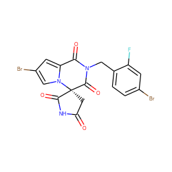 O=C1C[C@@]2(C(=O)N1)C(=O)N(Cc1ccc(Br)cc1F)C(=O)c1cc(Br)cn12 ZINC000013781473