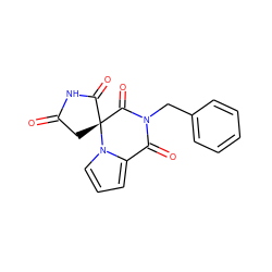 O=C1C[C@@]2(C(=O)N1)C(=O)N(Cc1ccccc1)C(=O)c1cccn12 ZINC000013781437