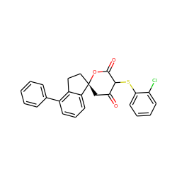 O=C1C[C@@]2(CCc3c(-c4ccccc4)cccc32)OC(=O)C1Sc1ccccc1Cl ZINC000299825248