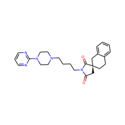 O=C1C[C@@]2(CCc3ccccc3C2)C(=O)N1CCCCN1CCN(c2ncccn2)CC1 ZINC000029245370