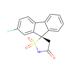 O=C1C[C@@]2(c3ccccc3-c3ccc(F)cc32)S(=O)(=O)N1 ZINC000013446550