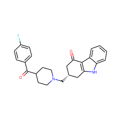 O=C1C[C@@H](CN2CCC(C(=O)c3ccc(F)cc3)CC2)Cc2[nH]c3ccccc3c21 ZINC000003916062