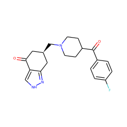 O=C1C[C@@H](CN2CCC(C(=O)c3ccc(F)cc3)CC2)Cc2n[nH]cc21 ZINC000028948400