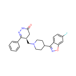 O=C1C[C@@H](CN2CCC(c3noc4cc(F)ccc34)CC2)C(c2ccccc2)=NN1 ZINC000028656402