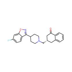 O=C1C[C@@H](CN2CCC(c3noc4cc(F)ccc34)CC2)Cc2ccccc21 ZINC000012356260