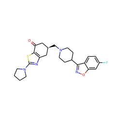 O=C1C[C@@H](CN2CCC(c3noc4cc(F)ccc34)CC2)Cc2nc(N3CCCC3)sc21 ZINC000169322328