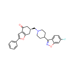 O=C1C[C@@H](CN2CCC(c3noc4cc(F)ccc34)CC2)Cc2oc(-c3ccccc3)cc21 ZINC000040391678