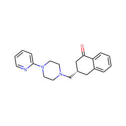 O=C1C[C@@H](CN2CCN(c3ccccn3)CC2)Cc2ccccc21 ZINC000012356117