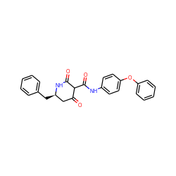 O=C1C[C@@H](Cc2ccccc2)NC(=O)C1C(=O)Nc1ccc(Oc2ccccc2)cc1 ZINC000100076071