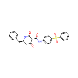 O=C1C[C@@H](Cc2ccccc2)NC(=O)C1C(=O)Nc1ccc(S(=O)(=O)c2ccccc2)cc1 ZINC000100076067