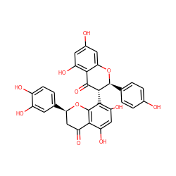 O=C1C[C@@H](c2ccc(O)c(O)c2)Oc2c1c(O)cc(O)c2[C@@H]1C(=O)c2c(O)cc(O)cc2O[C@H]1c1ccc(O)cc1 ZINC000026189531