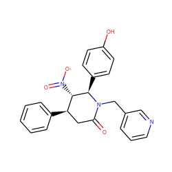 O=C1C[C@@H](c2ccccc2)[C@H]([N+](=O)[O-])[C@@H](c2ccc(O)cc2)N1Cc1cccnc1 ZINC000013521547