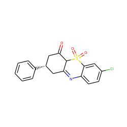 O=C1C[C@@H](c2ccccc2)CC2=Nc3ccc(Cl)cc3S(=O)(=O)C12 ZINC000100796234