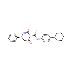 O=C1C[C@@H](c2ccccc2)NC(=O)C1C(=O)Nc1ccc(C2CCCCC2)cc1 ZINC000029126812