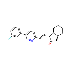 O=C1C[C@@H]2CCCC[C@@H]2[C@H]1/C=C/c1ccc(-c2cccc(F)c2)cn1 ZINC000103247441