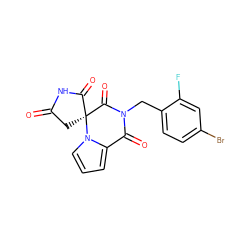 O=C1C[C@]2(C(=O)N1)C(=O)N(Cc1ccc(Br)cc1F)C(=O)c1cccn12 ZINC000000598588