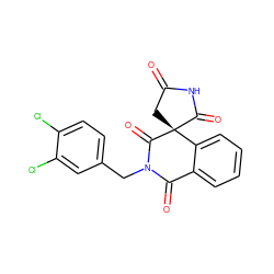 O=C1C[C@]2(C(=O)N1)C(=O)N(Cc1ccc(Cl)c(Cl)c1)C(=O)c1ccccc12 ZINC000001492560