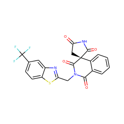 O=C1C[C@]2(C(=O)N1)C(=O)N(Cc1nc3cc(C(F)(F)F)ccc3s1)C(=O)c1ccccc12 ZINC000000597774