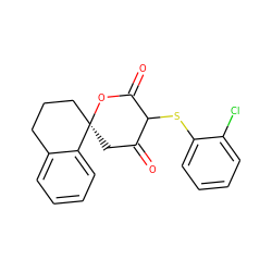 O=C1C[C@]2(CCCc3ccccc32)OC(=O)C1Sc1ccccc1Cl ZINC000299819292