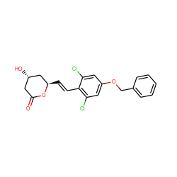 O=C1C[C@H](O)C[C@@H](/C=C/c2c(Cl)cc(OCc3ccccc3)cc2Cl)O1 ZINC000029409237