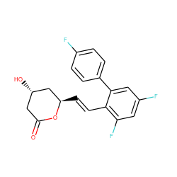 O=C1C[C@H](O)C[C@@H](/C=C/c2c(F)cc(F)cc2-c2ccc(F)cc2)O1 ZINC000029482505