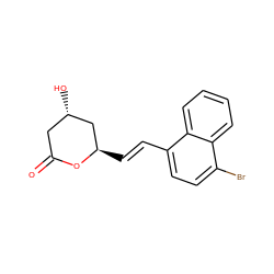 O=C1C[C@H](O)C[C@@H](/C=C/c2ccc(Br)c3ccccc23)O1 ZINC000027878313