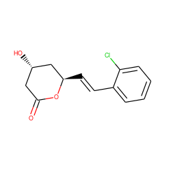 O=C1C[C@H](O)C[C@@H](/C=C/c2ccccc2Cl)O1 ZINC000029408672